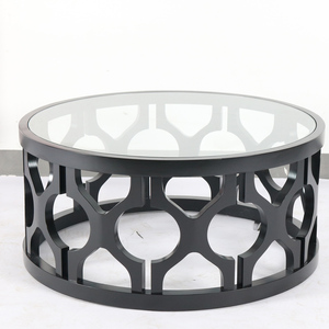 Nuovo design fatto a mano in rovere <span class=keywords><strong>rotondo</strong></span> intagliato <span class=keywords><strong>rotondo</strong></span> top in <span class=keywords><strong>vetro</strong></span> <span class=keywords><strong>tavolo</strong></span> da tè <span class=keywords><strong>per</strong></span> eventi - Product Image 5