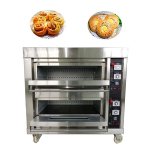 Four à pain industriel à <span class=keywords><strong>gaz</strong></span> à 2 étages et 4 plateaux, four électrique pour biscuits, gâteaux, pizzas - Product Image 1