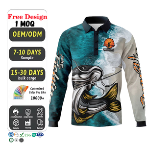 Camiseta de Pesca Personalizada con Logotipo Sublimado, <span class=keywords><strong>Ropa</strong></span> de Pesca de Alto Rendimiento con Protección UV UPF, Camisetas de Pesca de Manga Larga - Product Image 1