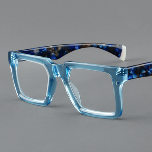 Qsky retrò colorato acetato occhiali <span class=keywords><strong>grande</strong></span> quadrato femminile Sexy <span class=keywords><strong>ottica</strong></span> da lettura montature per occhiali - Product Image 2