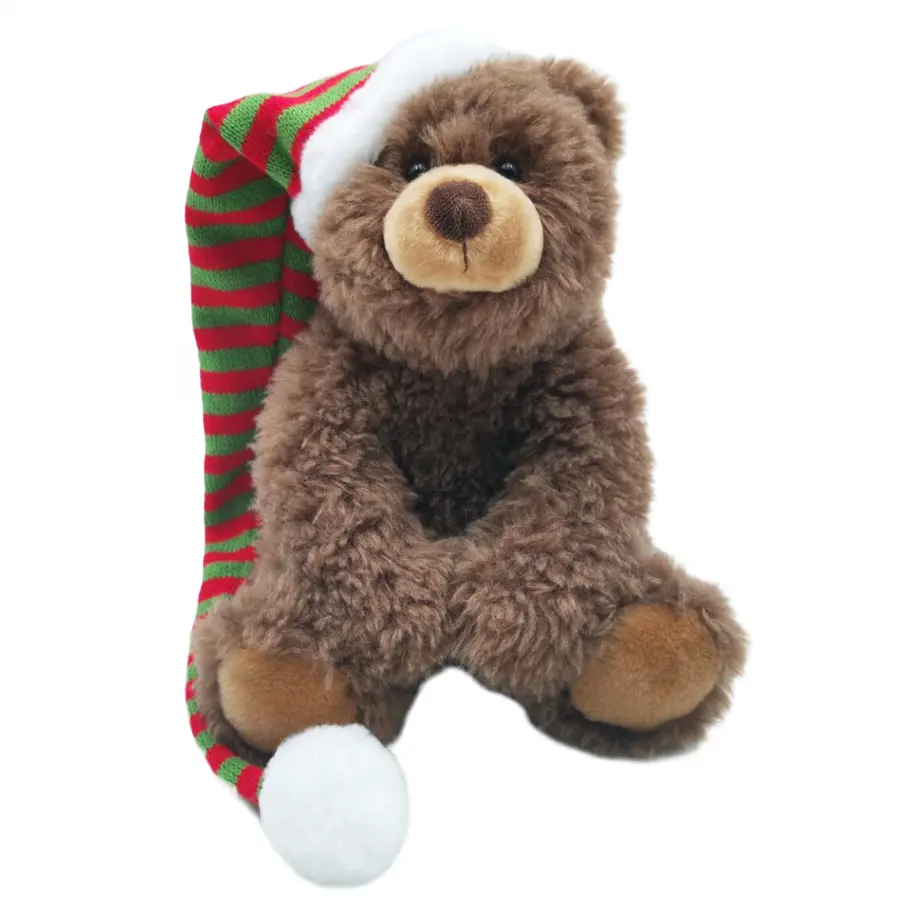 Высококачественный подарок к празднику, Классическая плюшевая игрушка, Лидер продаж, 3 АССТ, милый медведь в полоску, шляпа