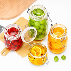 ขวดแก้วใสปากกว้างแบบมีฝาปิดสนิทสำหรับเก็บของในครัว ใช้สำหรับดองผัก แยม และถนอมอาหาร - Product Image 4
