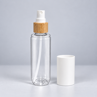 Flacon pulvérisateur PET 90 ml à brume fine avec anneau en bambou pour cosmétiques, soins de la peau, parfums – Rechargeable et portable pour le voyage