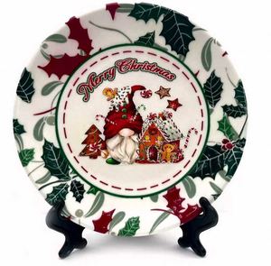 Good Selling Christmas Ornament Home Decorations Gifts Souvenir <b>Ceramic</b> <b>Plate</b> Dish - Product Image 6