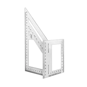 Jauge carrée de disposition de selle en acier inoxydable 45_90 degrés Angle T Règle 3d Rapporteur d'angle d'onglet Outils de mesure du travail du bois