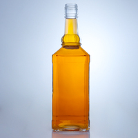 Bouteille carrée en verre pour whisky et tequila avec bouchon à vis pour spiritueux, liqueurs, brandy, alcool 750ml, logo personnalisé
