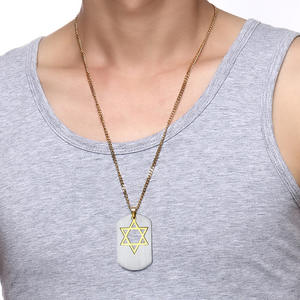 Collar con Colgante de la Estrella de David, Símbolo de Israel, para Hombre, Acero Inoxidable, Joyería Religiosa Judía <span class=keywords><strong>Masculina</strong></span>, Desmontable - Product Image 4