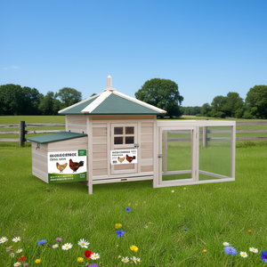 Gallinero de madera con corral de 6x3 pies, alojamiento exterior para aves de corral - Product Image 2