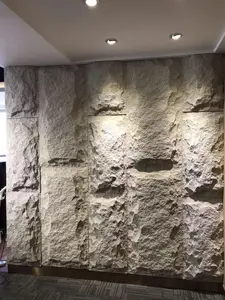 घर की दीवार की सजावट के लिए हल्के वजन वाले सैमी पु बड़े फॉक्स स्टोन रॉक 3डी साउंड प्रूफ दीवार पैनल