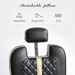 Meubles de salon de coiffure de luxe pour hommes Chaises inclinables vintage Chaise de barbar hydraulique robuste - Product Image 6