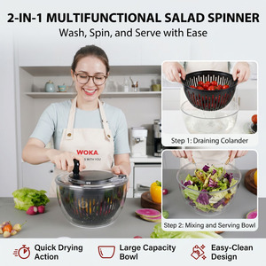 Nouveauté Accessoires de cuisine Populaire Essoreuse à salade manuelle en plastique pour fruits et légumes, déshydrateur et outil de mélange - Product Image 3