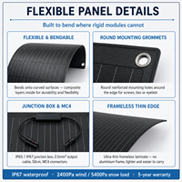 Support de fixation flexible pour panneau solaire par vis de fixation, adhésif, rail ou sangle de maintien, sans perçage requis