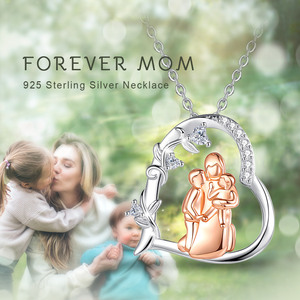 Collana Merryshine in Argento Sterling 925 con Scritta 'Ti Amo per Sempre' per Madre e <span class=keywords><strong>Tre</strong></span> Figlie, Regalo per la Mamma - Product Image 2