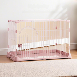 Venta al por mayor de fábrica, jaula de lujo para perros de interior, alambre de hierro sólido duradero, Clips fijos desmontables, caja de plástico para perros medianos y grandes - Product Image 1