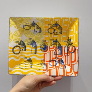 Cendrier en céramique carré rétro de luxe, grande capacité, quatre fentes, avec boîte cadeau, pour une utilisation en intérieur et en extérieur - Product Image 4