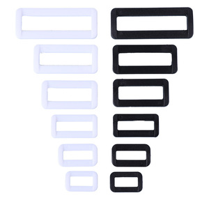 Plastic <b>Square</b> Buckle <b>Adjustable</b> Webbing Fastener For Bag Accessories H01 Black White Spring 2024 - Product Image 2