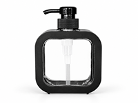 Flacon pompe carré vide en PET 300ml/500ml, rechargeable, personnalisable avec impression, emballage cosmétique pour savon liquide, shampoing, gel hydroalcoolique