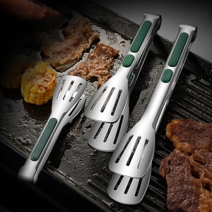 Durable Stainless Steel Kitchen Barbecue Accessories Outdoor Korean Food Clips for Barbecue Safe Bread Cooking <b>Tool</b> Sets - Product Image 1