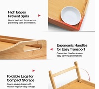 Table pliante moderne en bambou pour la maison, la chambre, le petit-déjeuner, légère, résistante à l'eau, portable, pour la plage, le pique-nique en plein air