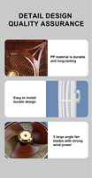 Ventilateur de plafond décoratif personnalisable de 14 pouces avec moteur à double roulement à billes et télécommande
