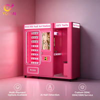 Máquina expendedora de impresoras de uñas de autoservicio con gestión remota en la nube y enlace multi-gabinete para servicio sin colas