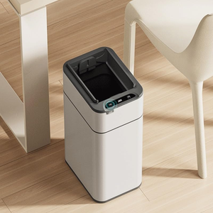 Smart <b>Sensor</b> Trash <b>Bin</b> No Touch Automatic Lid Stainless Steel USB Powered Batteries Required Home Office Kitchen Bathroom Waste - Product Image 3
