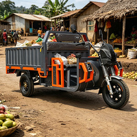 Tricycle électrique de fret puissant 60V 1500W pour l'exportation au Kenya, avec moteur BLDC à aimant cubique, vitesse maximale 30-50 km/h