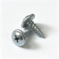 Tornillos Autorroscantes Phillips de Cabeza Plana con Arandela, de Acero al Carbono Zincado, para Madera, Gabinetes y Montaje Electrónico