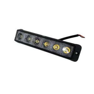 Waterproof 18 Watt LED Work lamp with 6 pcs 3W LEDs amber or white 7.4inch 188mm with connector