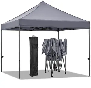 Tenda kanopi lipat portabel, rangka tenda Gazebo lipat luar ruangan ukuran 3*3m