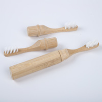 Brosse à dents de voyage en bambou écologique avec étui de protection réutilisable, brosse à dents en bambou durable et biodégradable