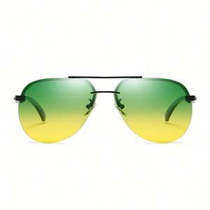 Lunettes de vision nocturne sans monture en métal, lunettes de conduite, lunettes de soleil polarisantes anti-éblouissement UV400 pour hommes - Product Image 5