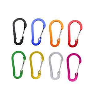 Mosquetón de escalada de aleación de aluminio totalmente plano con forma de calabaza y anilla de alambre, gancho de resorte en forma de S de alambre colorido, paquete de 10 unidades, combo de elevación - Product Image 1