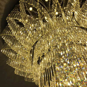 Projet personnalisé de lustre en cristal encastré pour hôtel grand lustre en cristal pour hôtel lustres de salle de banquet - Product Image 4