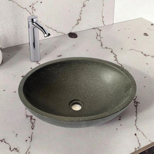Vietnam OEM moderno Nuevo estilo muebles negro de un solo agujero mano hormigón lavabo baño encimera fregaderos tocador - Product Image 1