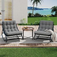 Fauteuils à bascule en métal d'extérieur Danlong avec coussins épais pour la sieste, la détente, fauteuil à bascule moderne pour patio intérieur, véranda