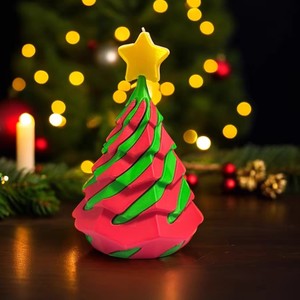 Décoration de Noël en forme de cône spiralé imprimé en 3D, motif vortex, pour cadeau de fêtes, déballable, économique et raffinée, pour aménagement de stand - Product Image 1