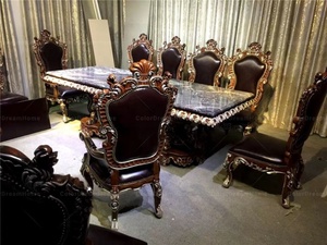 Table <span class=keywords><strong>de</strong></span> meuble classique ensemble <span class=keywords><strong>de</strong></span> table à manger en marbre antique <span class=keywords><strong>8</strong></span> places table et <span class=keywords><strong>chaise</strong></span> <span class=keywords><strong>de</strong></span> salle à manger françaises <span class=keywords><strong>de</strong></span> luxe sculptées à la main - Product Image 3