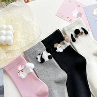 Chaussettes courtes en coton imprimées de chats de dessins animés colorés, respirantes, pour femmes, usage quotidien, vente en gros, chaussettes de sport pour l'automne