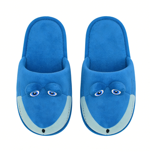 Pantuflas de tiburón personalizadas para niños, pantuflas de tiburón azul para casa, pantuflas de tiburón de peluche, zapatos de interior con diseño de animales para niños - Product Image 3
