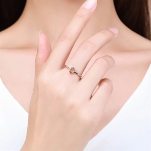 Bagues en argent sterling 925 avec tourmaline pastèque colorée rétro pour femmes, accessoires de bijoux exquis pour fêtes et occasions spéciales - Product Image 2