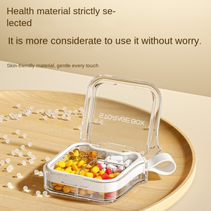 Organizzatore Settimanale per Pillole Trasparente con 4 e 7 Scomparti, Cordino in Silicone, Scatola Portaoggetti Personalizzabile con Logo/Confezione - Product Image 2
