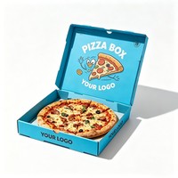 Boîte à pizza ondulée colorée avec logo personnalisé imprimé, emballage en papier kraft de qualité alimentaire pour les restaurants, boîte à pizza à emporter