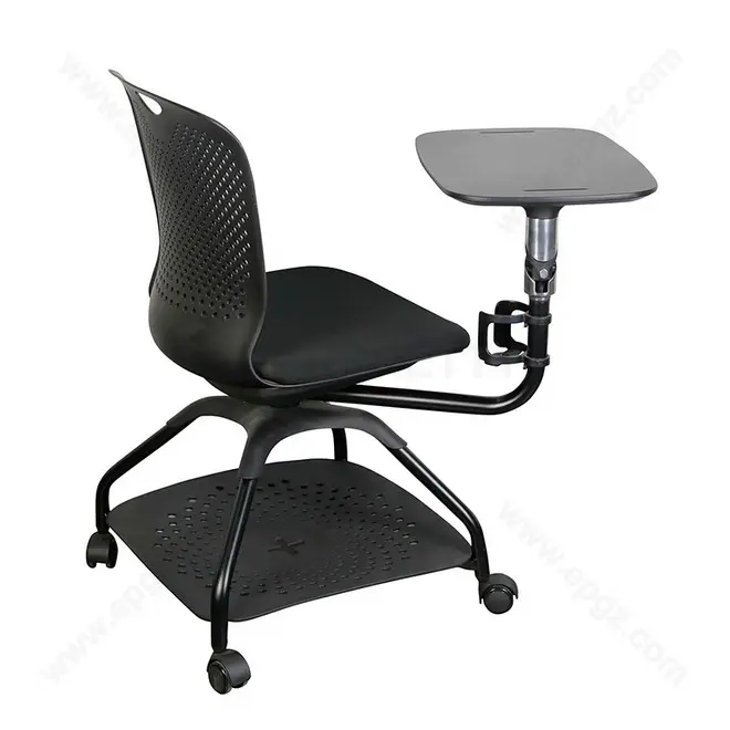 Plastik öğrenci sandalye ile yazma pedi hareketli öğrenme sandalye