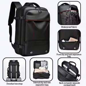 Expandable Business Laptop Travel <b>Backpack</b> Zipper Closure Waterproof Anti-Theft USB Charging Nylon Physiological Curve Back - Product Image 6