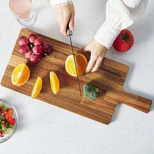 Tabla De Cortar De Madera De Acacia Rectangular Clásico De Casa Natural, Tabla De Cortar Para Cortar Frutas Vegetales Con Mango - Product Image 1
