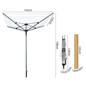 Haute qualité 40M 4 bras <span class=keywords><strong>parapluie</strong></span> Type support cintre sol rotatif vêtements étendoir pour <span class=keywords><strong>Camping</strong></span> - Product Image 1
