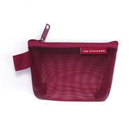 Sac à crayons transparent en nylon personnalisé, grande capacité, pochette pour cartes-clés, porte-monnaie, pochette de rangement pour papeterie avec fermeture éclair, sacs à stylos en maille