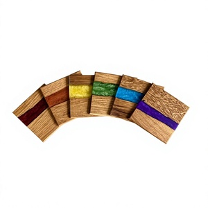 Handmade Acacia Wood <b>Epoxy</b> Resin Drink Coaster Set Luxury Wooden <b>Table</b> Accessories for <b>Coffee</b> Mugs, Wine Glasses, Cocktails - Product Image 1