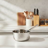 Ensemble de 3 ustensiles de cuisson en acier inoxydable personnalisés : poêle, casseroles, wok, faitout pour plaques à induction - Écologique et professionnel